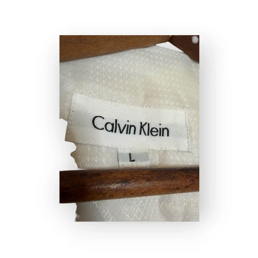 Calvin Klein Mens Formal Tuxedo Vest Light Blue Pinstripe Size Large RN121071
